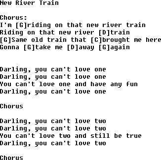 Bluegrass songs with chords - New River Train